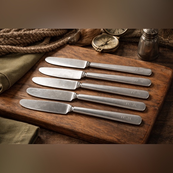 Other - Lot of 5 Silco U.S.N United States Navy Mess Hall Butter Knives Stainless